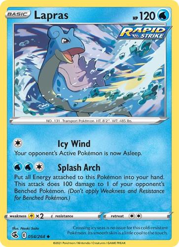 קלף בודד single פוקימון - lapras - Fusion Strike - 054/264