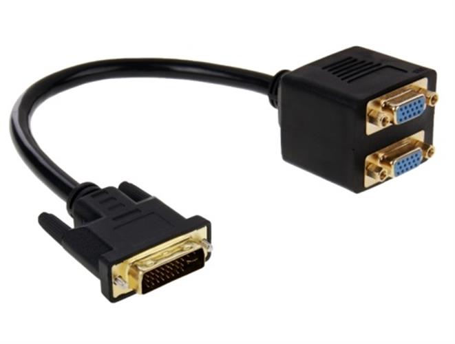 מפצל DVI 24+5 זכר - ל-2XVGA נקבה