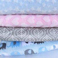 שמיכה לתינוקות מחממת ורכה דו צדדית דגם עלים אפור