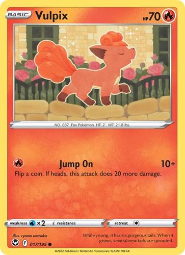 קלף בודד single פוקימון - vulpix - Silver Tempest - 017/195