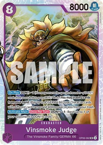 קלף בודד וואן פיס one piece - vinsmoke judge - Wings Of The Captain - op06-062