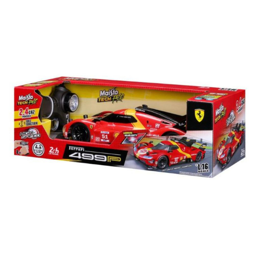 מאיסטו - מכונית שלט פרארי אדומה - Maisto RC Ferrari 499P 1:16