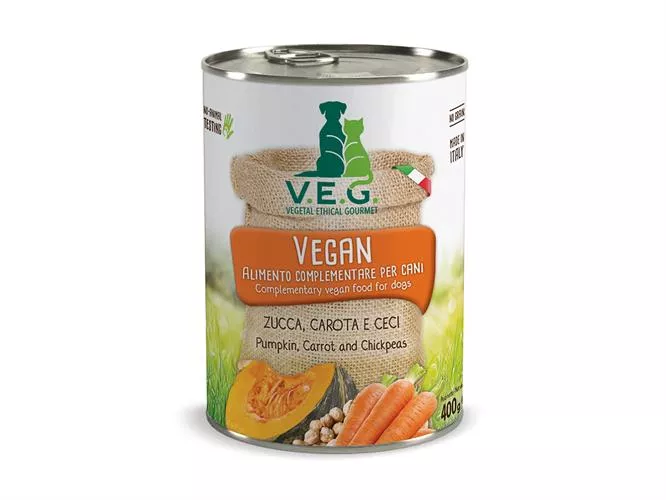V.E.G שימורים טבעוניים לכלב ולחתול גזר,דלעת וחומוס 400 גרם