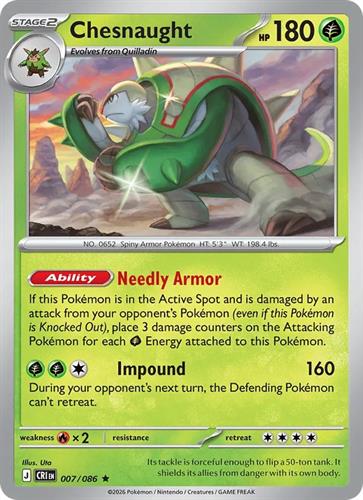 קלף בודד single פוקימון - chesnaught - Chaos Rising - 007/086