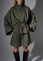 Olive Tailored Cinch Waist Jacket