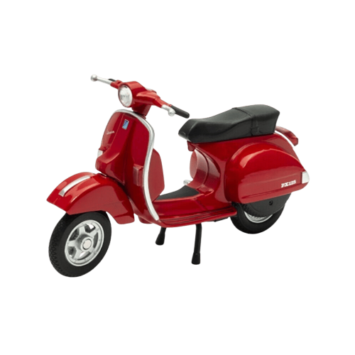 דגם קטנוע ויספה -  Welly 2016 Vespa PX Red 1:18