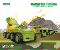 Magnetix Trucks Magnetix Trucks – רכבי צבא מגנטיים מודולאריים – ערכת 31 חלקים