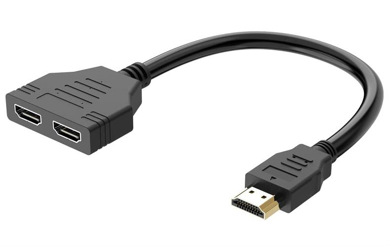 כבל מפצל HDMI ל-2 באורך 20 סמ בשקית תלייה