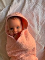 מגבת קפוצ'ון לתינוק עם שם התינוק - צבע תכלת