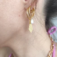 סט ג'קי - 3 עגילי חישוק בציפוי זהב 18k