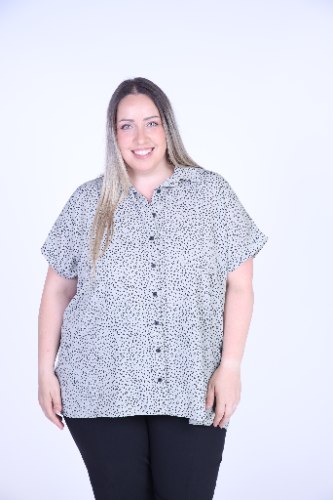 חולצת סאן ירוקה מודפסת