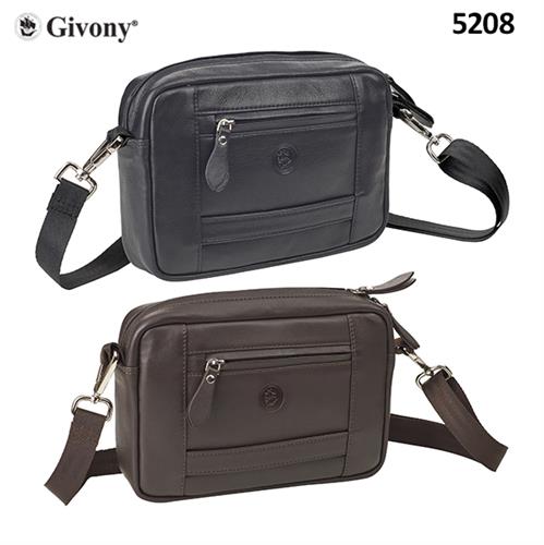 תיק צד/יד לגבר מעור איכותי מבית GIVONY גבעוני 24X17ס"מ עם 3 תאים וידית נשיאה  GV-5208