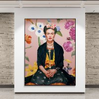 Yellow smoking Frida Kahlo CANVAS