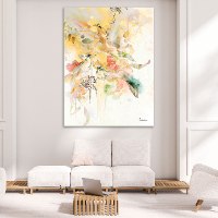 ציור של פרחים צהובים צעל ספה