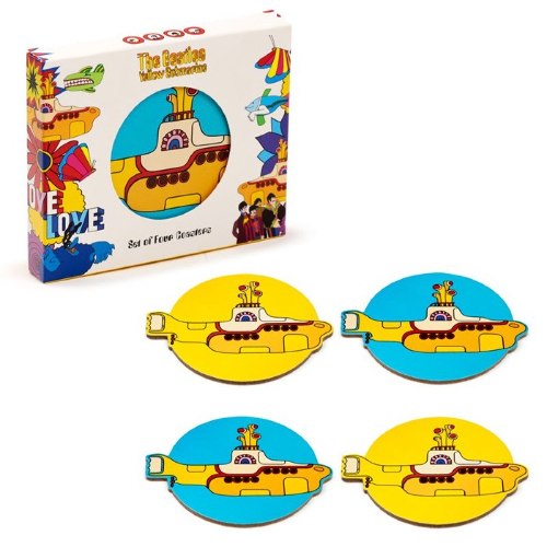 מארז ארבע תחתיות כוסות ביטלס Yellow Submarine - סוג ב'