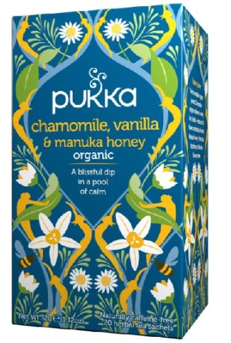 חליטת תה קמומיל, וניל ודבש מנוקה | Chamomile, Vanilla and Manuka Honey | פוקה Pukka