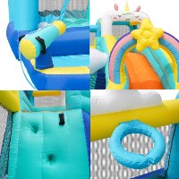 מתקן מתנפח עם מגלשה חד קרן דגם  W73056T מבית Doctor Dolphin