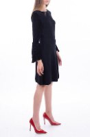 EMPORIO ARMANI Knitted A-Line Dress Wool Blend Ruffle Size S