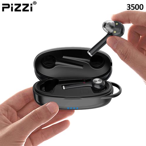 זוג אוזניות מיני משודרגות PiZZi BLUE TOOTH EarBuds איכותיות עם בית טעינה, עם 6 שעות עבודה, ביטול רעשים , BT ver 5.0 ,דגם PZ-3500