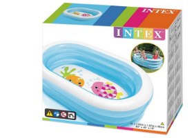 בריכה אובלית מתנפחת לילדים בעיצוב עולם המים 163X107X46 סמ 57482 מבית INTEX
