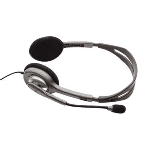 אוזניות מחשב Logitech H110 עם מיקרופון ושני חיבורי 3.5 מ"מ