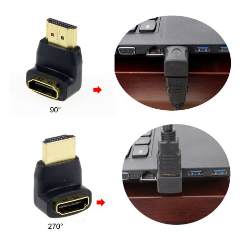 מתאם זוויתי 270 מעלות HDMI זכר לחיבור HDMI נקבה