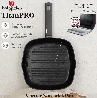 סט 3 מחבתות מבית Berlinger Haus TitanPro BH‑8139 בציפוי איכותי שלא נשרף