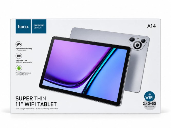 טאבלט HOCO A14 מסך 11 אינץ' 64GB + 3GB RAM WiFi Android 14