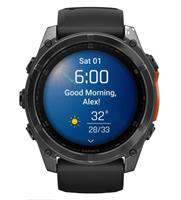 שעון חכם גרמין פניקס 8 Garmin Fenix 8 - AMOLED 51mm - פלדת אל-חלד עם רצועת סיליקון שחורה
