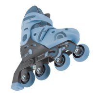 גלגיליות 2 ב-1 מידה 26-29 צבע כחול פסטל Globber 2 in 1 – גלגיליה בודדת כחולה ואפורה במצב יציב למתחילים המוצגת על רקע לבן