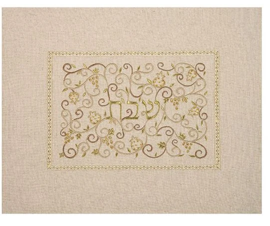 כיסוי חלות אמצע רקום מבד פשתן