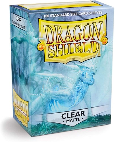 100 יחידות של סליבים לשמירה על קלפים שקוף Dragon Shield Clear Matte Sleeves Standard