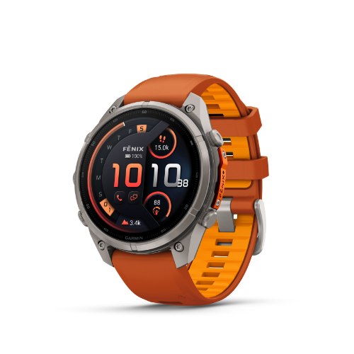 שעון חכם גרמין פניקס 9 Garmin Fenix 9 Pro inReach 51mm Titanium – Autumn Orange/Spark Orange Silicon