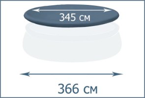 כיסוי לבריכה עגולה עם שפה מתנפחת (בקוטר 366) 28022 מבית INTEX