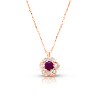 זהב אדום - תליון פרח רובי ויהלומים 0.53 קראט