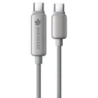 כבל טעינה עם מסך מגע Miracase MTCD240W – כבל אפור אחד עם מחברי USB-C ממתכת ולוגו Miracase