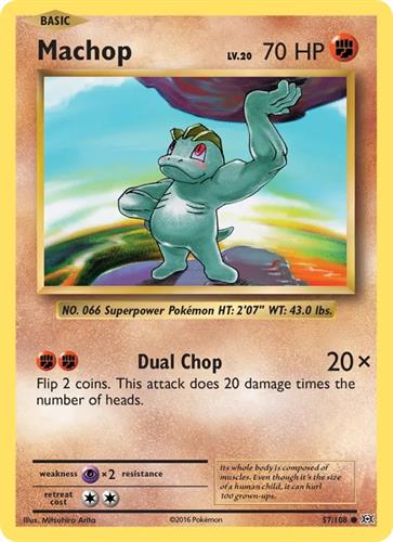 קלף בודד single פוקימון - machop - Evolutions - 57/108