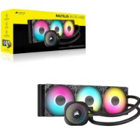 קירור נוזלי למעבד צבע שחור Corsair NAUTILUS 360 RS ARGB – מערכת שחורה עם שלושה מאווררים מוארים ובלוק מעבד