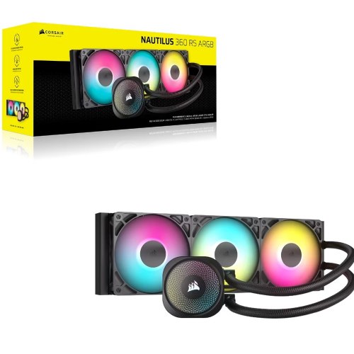 מערכת קירור נוזלי למעבד Corsair NAUTILUS 360 RS ARGB שחורה