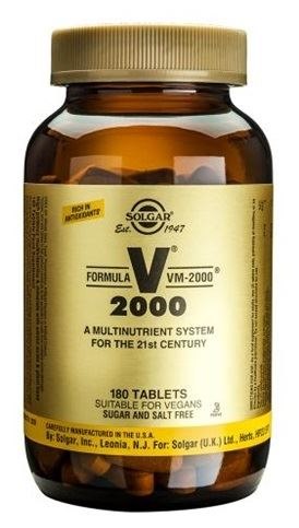 מולטי ויטמין-מינרל  VM-2000-סולגאר (180 כמוסות)