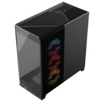 מארז מחשב Corsair FRAME 4500X RS ARGB – מארז שחור עם חלון זכוכית צדדי ותאורה צבעונית בתוך הסורג הקדמי