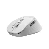 עכבר אלחוטי צבע לבן Logitech Signature Comfort Plus M850 Size L – לבן בודד נראה בזווית עם USB
