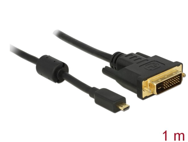 כבל מסך Delock Cable Micro HDMI Male To DVI 24+1 Male 1 m