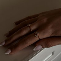 טבעת תלתן V- רוז גולד