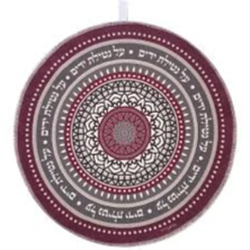 מגבת ידיים עגולה עיצוב אפור בורדו
