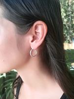 עגיל חישוק מעוגל מלא קטן- בינוני דק, קוטר 2 ס"מ, עובי 2 מ"מ