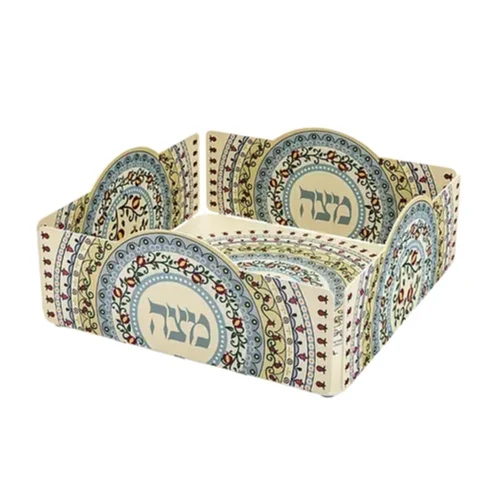מגש מצה מעוטר מעגל רימונים