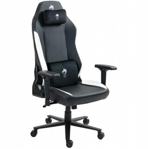 כסא גיימינג Dragon Alpine דמוי עור בצבע שחור לבן
