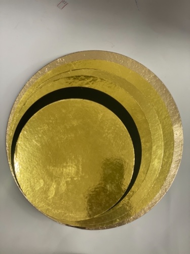 תחתית עגולה קוטר 20 זהב/שחור דק