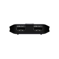מפצל שתי יציאות Aten HDMI 8K VS5812 – פריט בודד בצבע שחור עם שתי יציאות HDMI קדמיות המסומנות